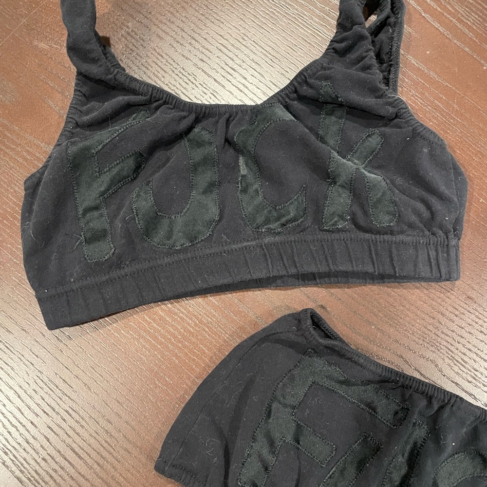 Covert Behavior 'F*ck' Two Piece Thong Bikini, Women's Size Small